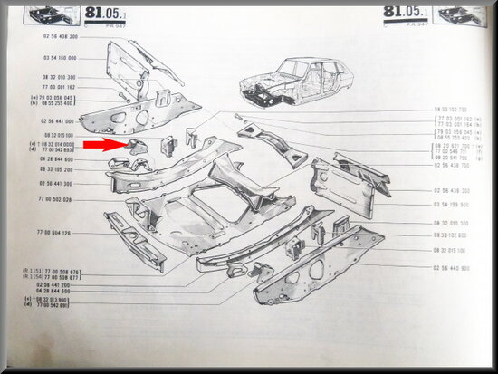 Balkversteviging subframe rechts.