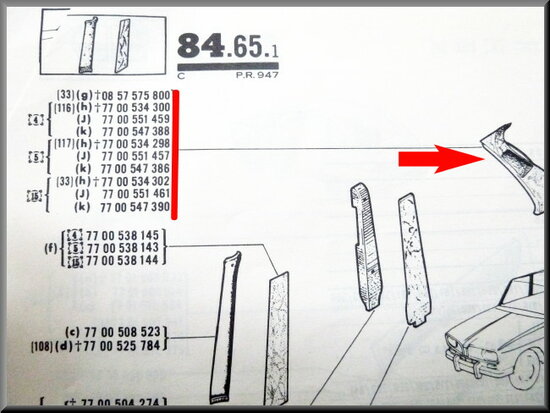 Lining C-Pillar on the right (grey). 