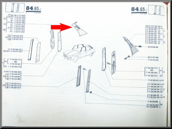 Lining C-pillar on the right (red).