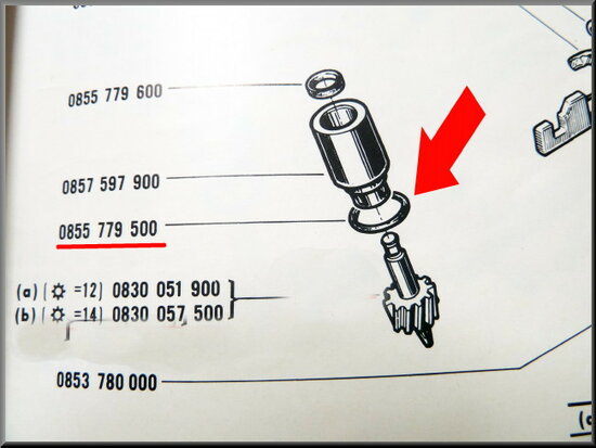 O-ring aandrijving snelheidsmeter. 