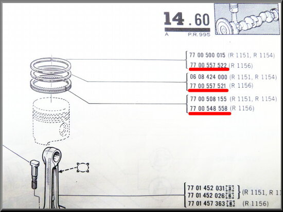 Zuigerveren set R16 TX (79 mm).