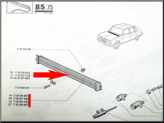 Chauffage R16 sauf R16 L (utilisé).