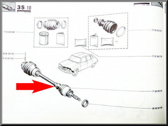 Aandrijfas type 2 R16 < 1978 (gebruikt).