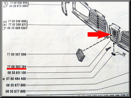 Radiator grill middle part for R16 TS and TL late version.