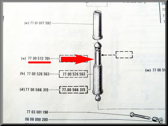 Rear shock absorbers R16 1964 till 1981.