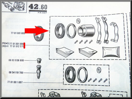 Brake caliper repair set, 48mm.