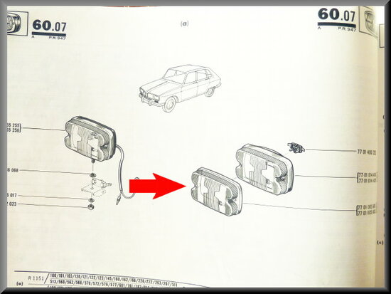 Headlight high beam: Reflector with glass R16 TS.