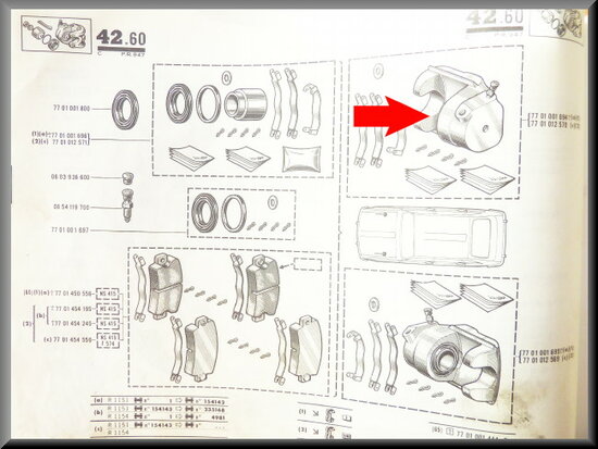 Brake caliper right 48 mm (Excl: In exchange 150 euro deposit).