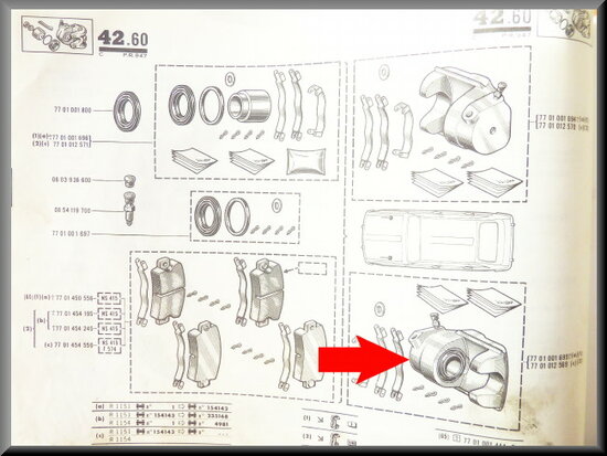 Brake caliper left 48 mm (Excl: In exchange 150 euro deposit).