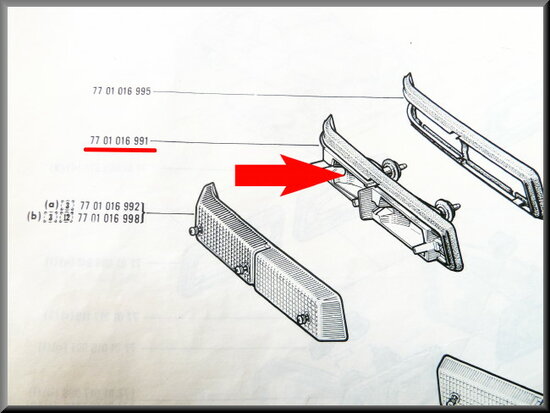 Clignotant avant droit avec joint R16 TX.