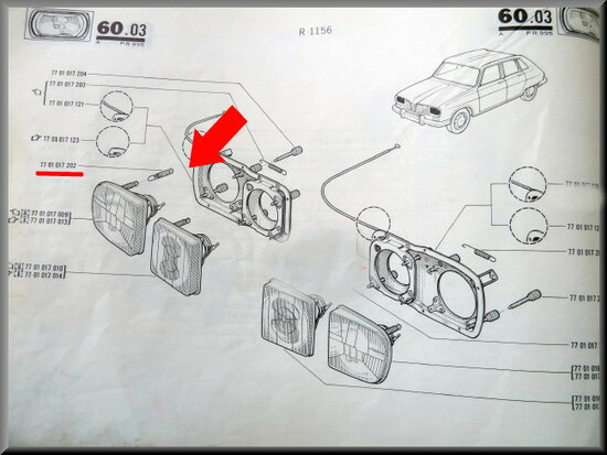 Headlight spring R16 TX.