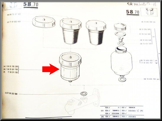 Réservoir de liquide de frein R16 L-TS.