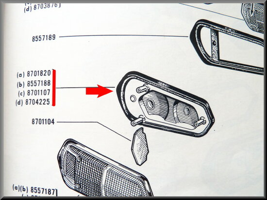 * Rear light housing left.