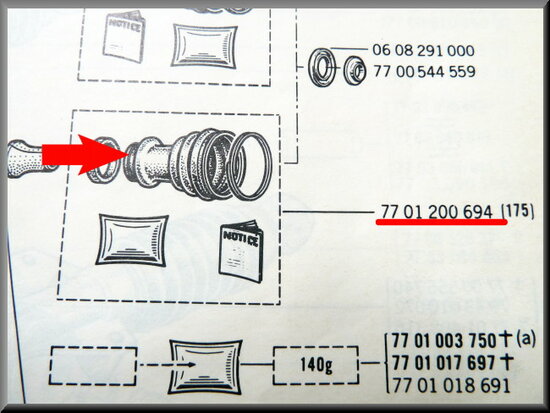 Collar drive shaft, wheel side (Inside diameter: 28mm + 78mm), with clamps.