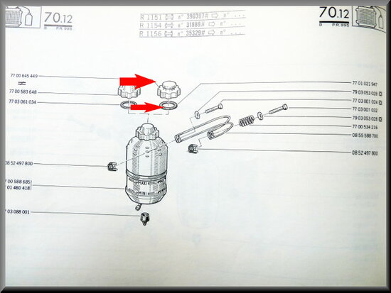 Bouchon et joint du vase d'expansion.