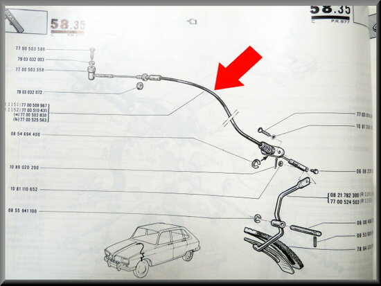 Throttle control cable R16 except R1150.