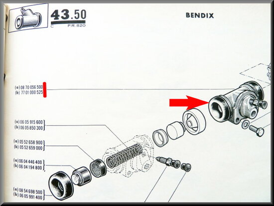 Cylindre de roue 22 mm (​​​​​​​Bendix).
