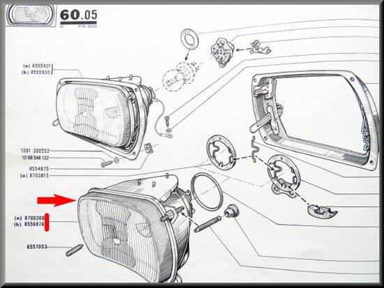 Headlight R16 except R16 TX.