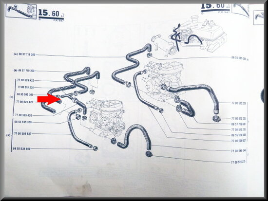 Carburetor exhausting T-link.