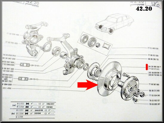 Brake disk set in front for R16 >1968.