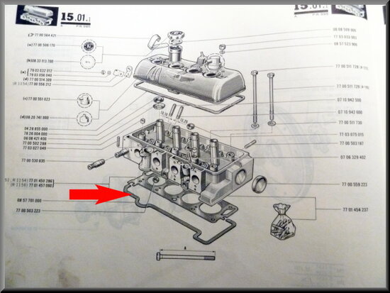 Cylinder head gasket R16 TX.