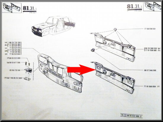 Rear end panel R16 TS < 1972.