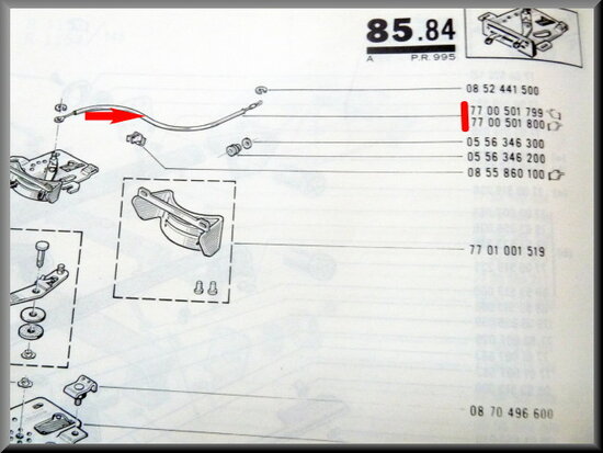 Control cable for opening the external ventilation valve.