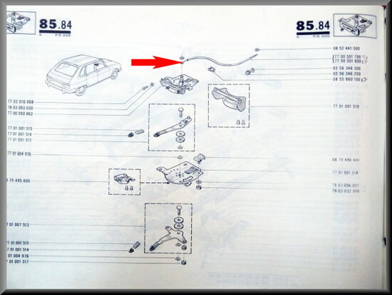 Control cable for opening the external ventilation valve.