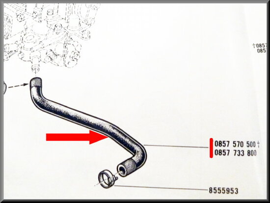 Durite pour circuit de refroidissement de pied de carburateur R16 L-TL.