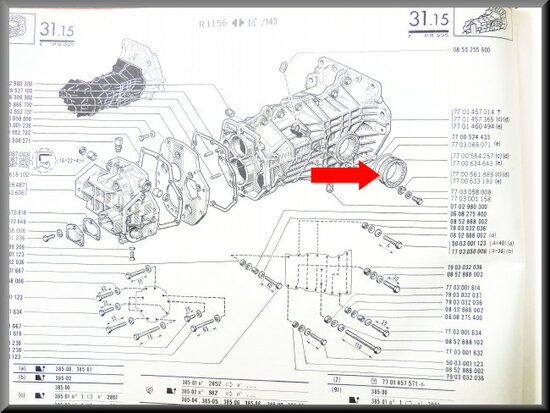 Differential bearing adjusting nut with shaft seal (5 gear).