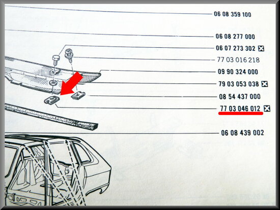 Clip écrou de fixation sur chassis R4, R16, R12.