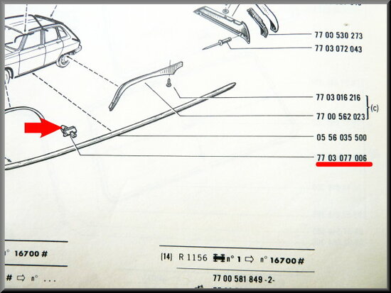 Clip (plastic) for the trim.