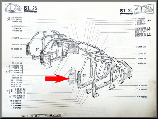 Splash plate inner wing left.