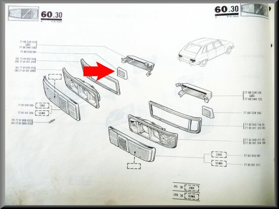 Reflector rear left R16 TL-TS-TX.