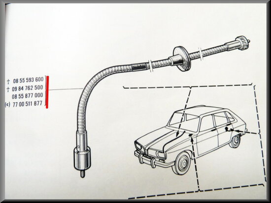 Speedometer cable R16 L-TL. 