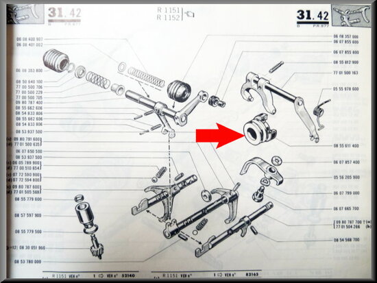 Butée d'embrayage R16 L-TL-TS < 1972.