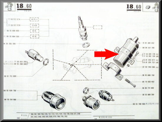 Ignition coil with pre-resistor.