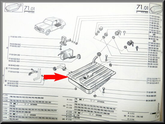 Benzine tank R16 behalve 1150 en 1151 tot 1970 (gebruikt).