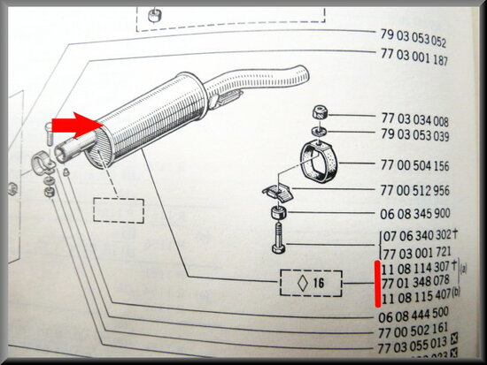 Achterdemper R16 alle types behalve R16 L.