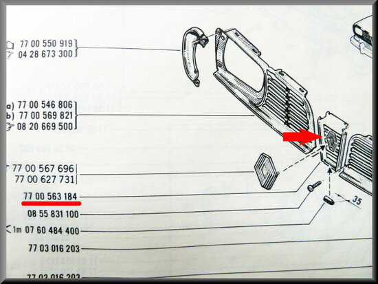 Radiator grill middle part R16 1150.