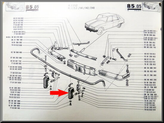 Bumper buffer front left R16  TL, TS (second type) and TX.