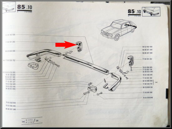 Bumper buffer rear right R16 TL, TS (second type) and TX.