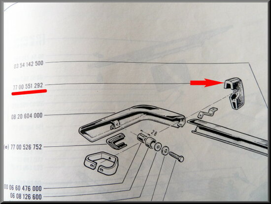 Bumperbuffer achter rechts R16 TL, TS (tweede type) en TX.