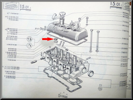 Seals for the spark plug tube (under the valve cap)