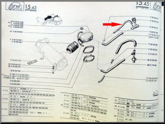 Crankcase breather hose R16 TX.