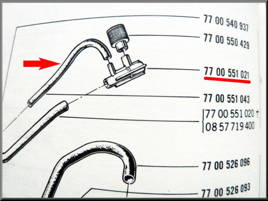 Crankcase breather hose R16 TX.