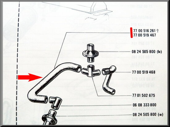 Crankcase breather hose R16 TL.