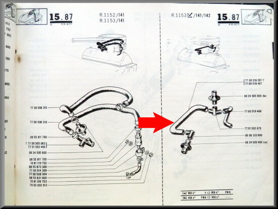 Crankcase breather hose R16 TL.