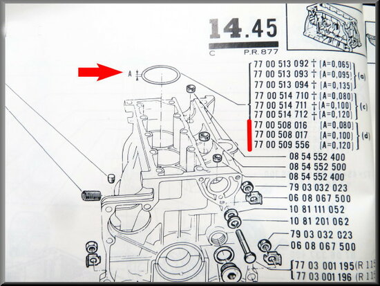 Jeu de joints d'étanchéité pour chemise de cylindre R16 L-TL-TS.