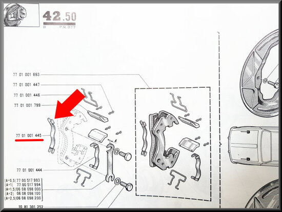 Brake pads spring.